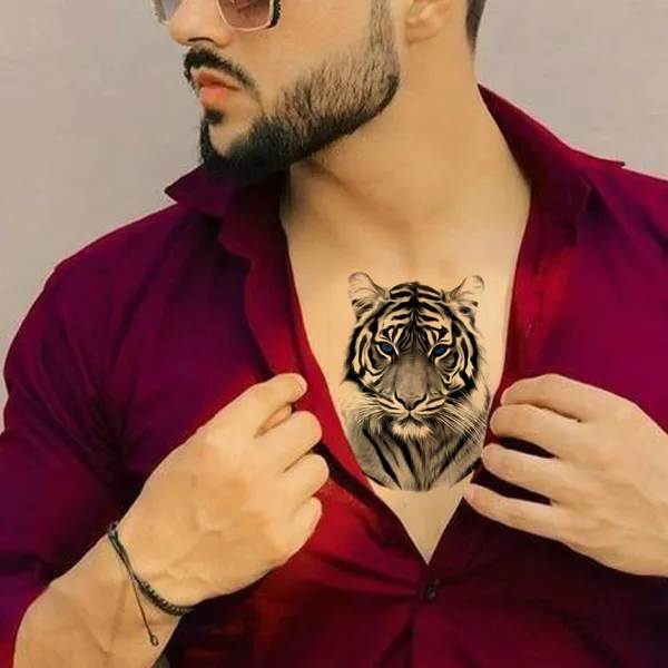 Danger_Tiger_Black_Design_Temporary_Tattoo_pack_of_2
