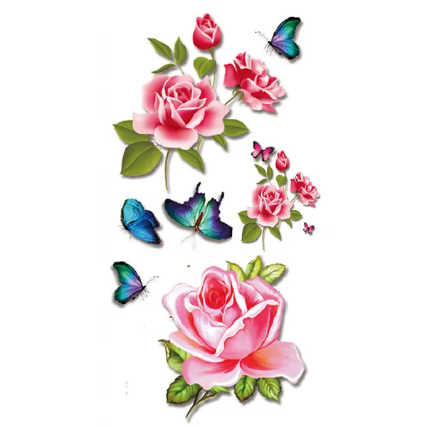 Dark_Desire_Honeymoon_Hot_Rose_Butterfly_Design_Temporary_Tattoo_pack_of_2