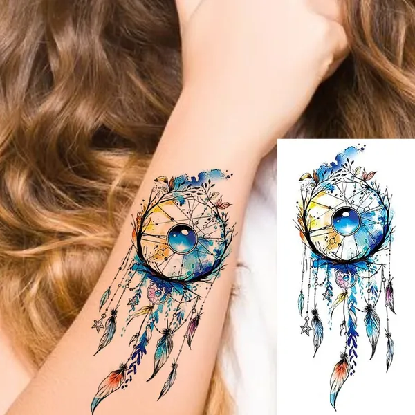 Dreamcatcher_Colourful_Tattoo__pack_of_2