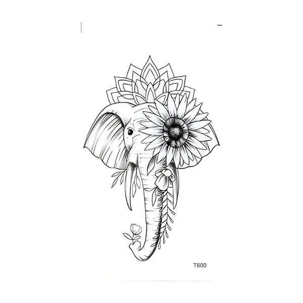 Elephant_Flower_Temporary_Tattoo_pack_of_2
