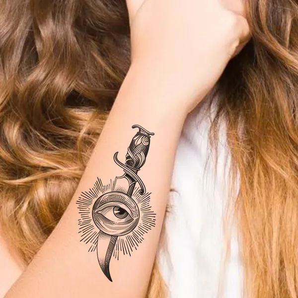 Eye_In_Knife_Luck_Temporary_Tattoo_pack_of_2