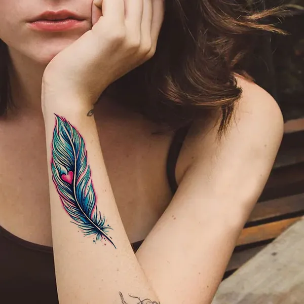 Feather_With_Heart_Design_Temporary_Tattoo_pack_of_2