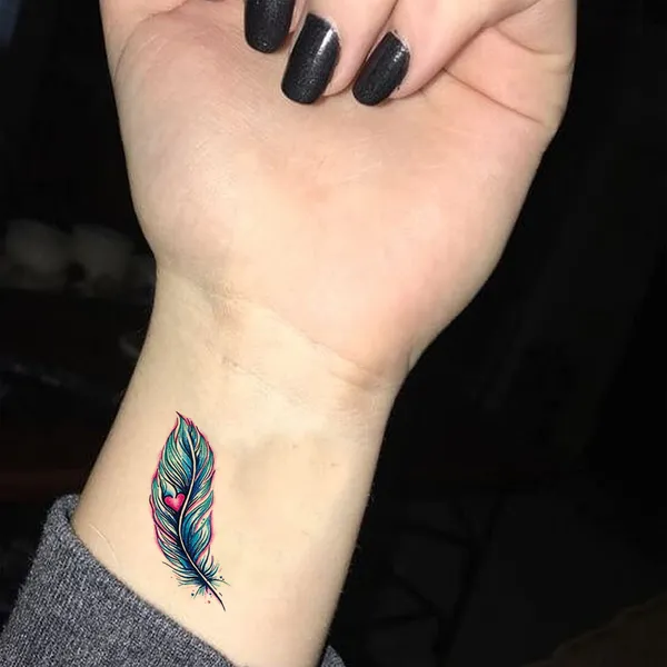 Feather_With_Heart_Design_Temporary_Tattoo_pack_of_2