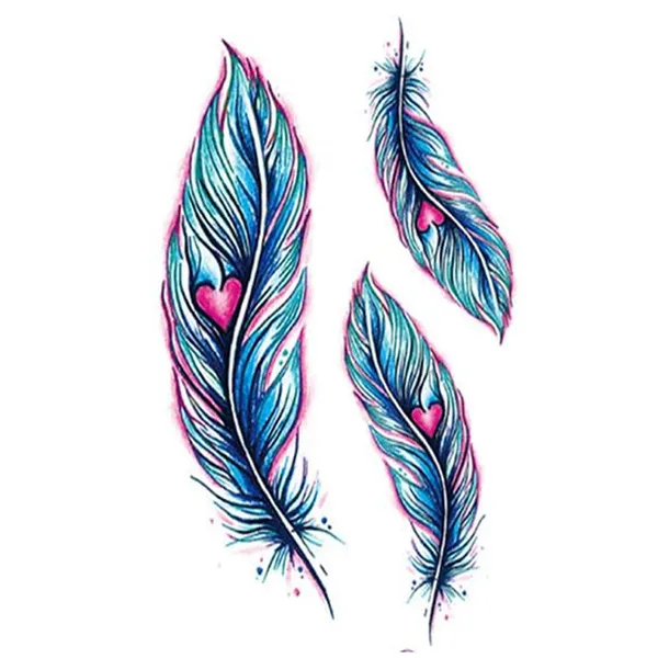 Feather_With_Heart_Design_Temporary_Tattoo_pack_of_2