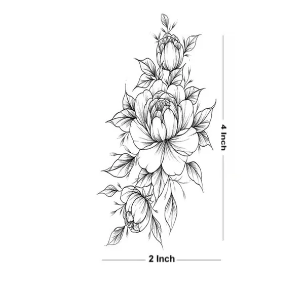 Flower_Black_Real_Tattoo_Waterproof_Temporary_Body_Tattoo_pack_of_2