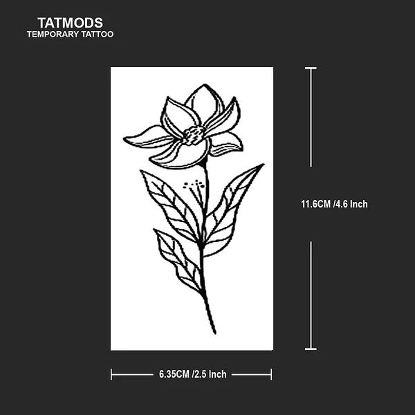 Flower_Black_leaf_Design_Temporary_Tattoos_Pack_Of_2