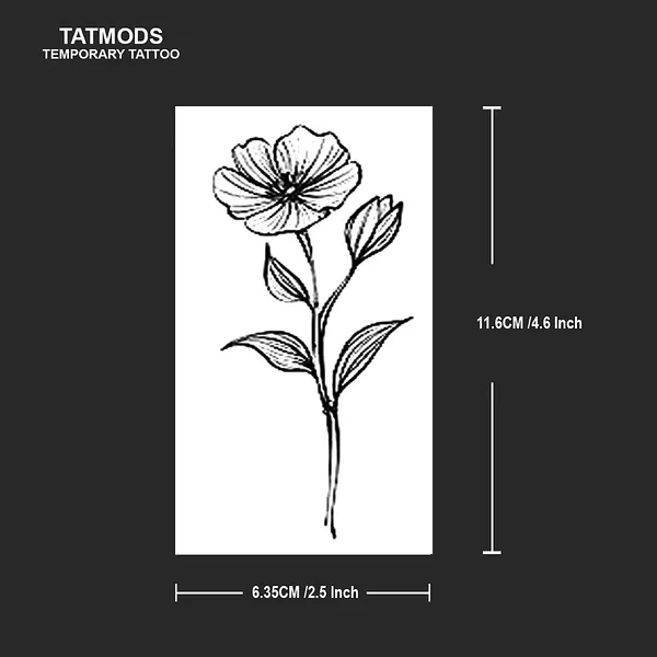 Flower_Black_leaf_Design_Temporary_Tattoos_Pack_of_2
