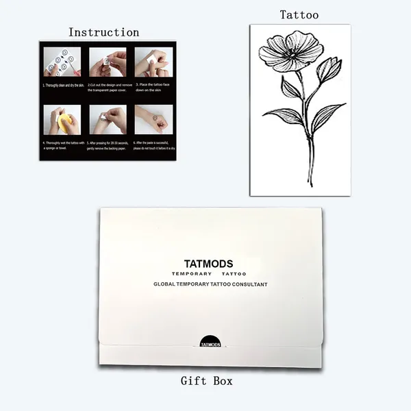 Flower_Black_leaf_Design_Temporary_Tattoos_Pack_of_2