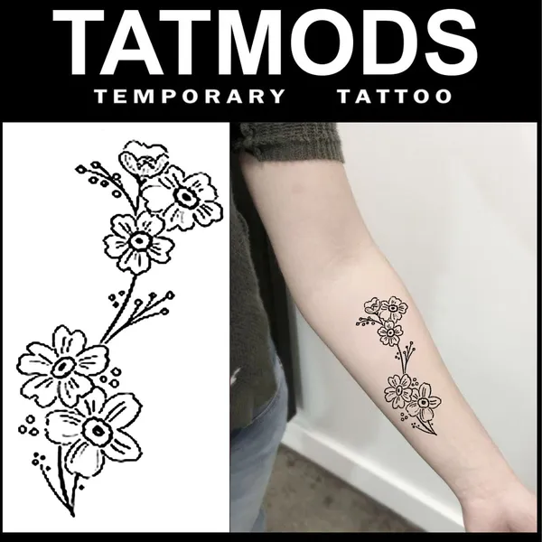 Flower_Bunch_Design_Temporary_tattoo_pack_of_2