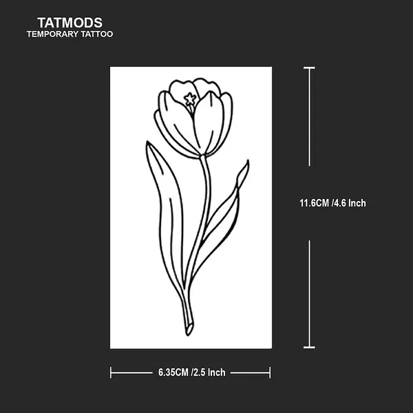 Flower_Lineart_Design_Temporary_tattoo_Pack_of_2