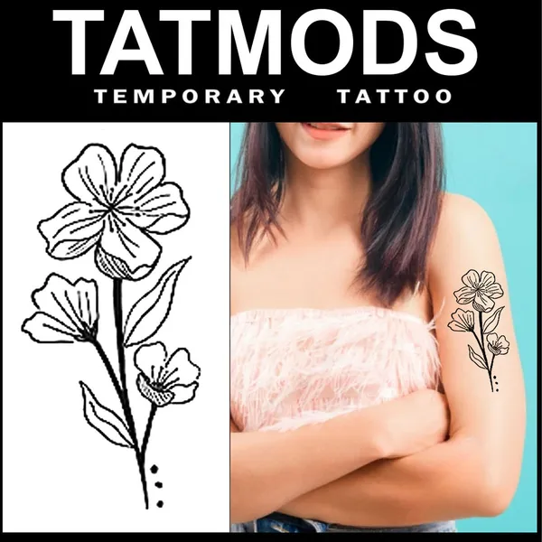 Flower_Small_Design_Temporary_tattoo_Pack_of_2