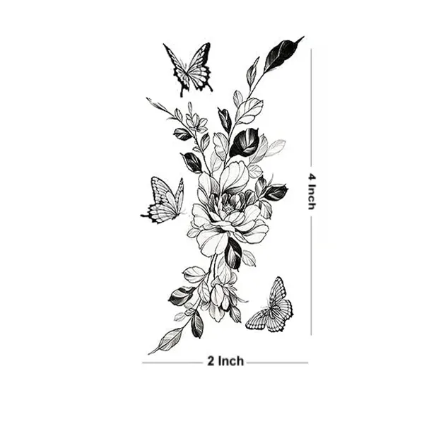 Flower_With_Butterfly_Tattoo_Waterproof_Temporary_Body_Tattoo_pack_of_2