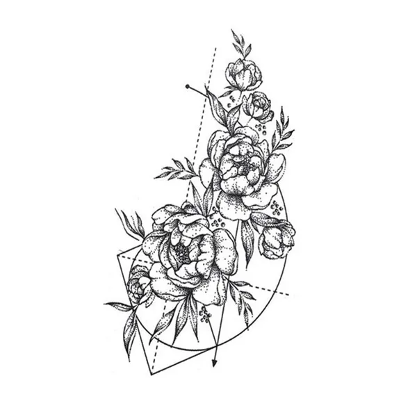 Flower_With_Lines_Tattoo_Waterproof_Temporary_Body_Tattoo_pack_of_2