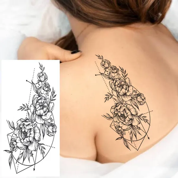Flower_With_Lines_Tattoo_Waterproof_Temporary_Body_Tattoo_pack_of_2