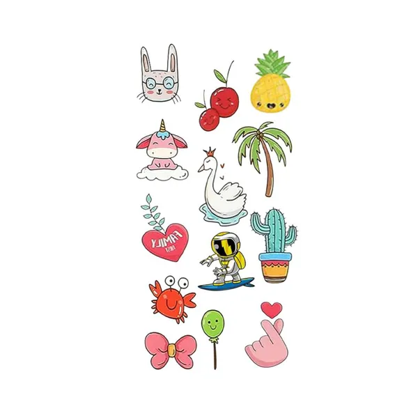 Fruits,_Animals_Temporary_Tattoo_pack_of_2