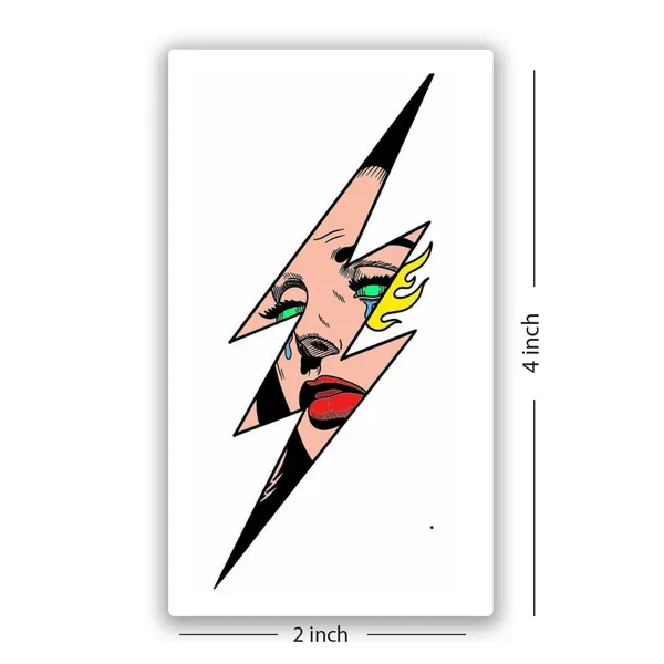 Girl_In_Lightning_Design_Temporary_Tattoo_pack_of_2