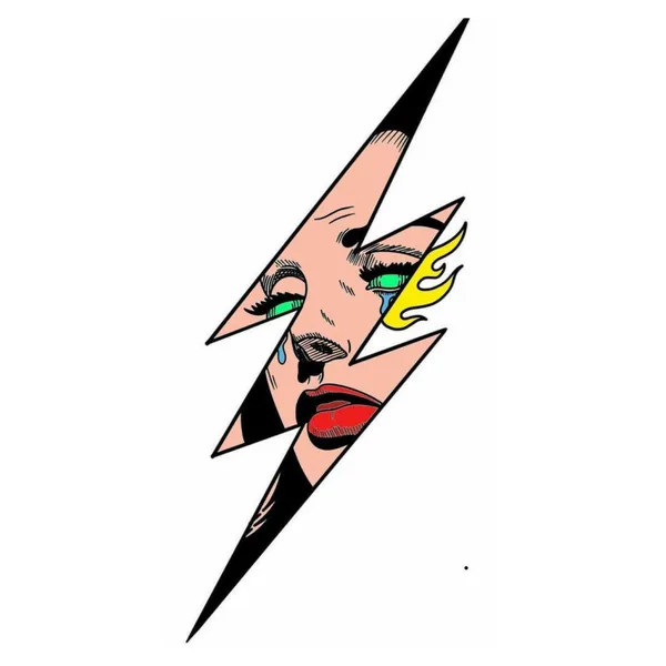 Girl_In_Lightning_Design_Temporary_Tattoo_pack_of_2