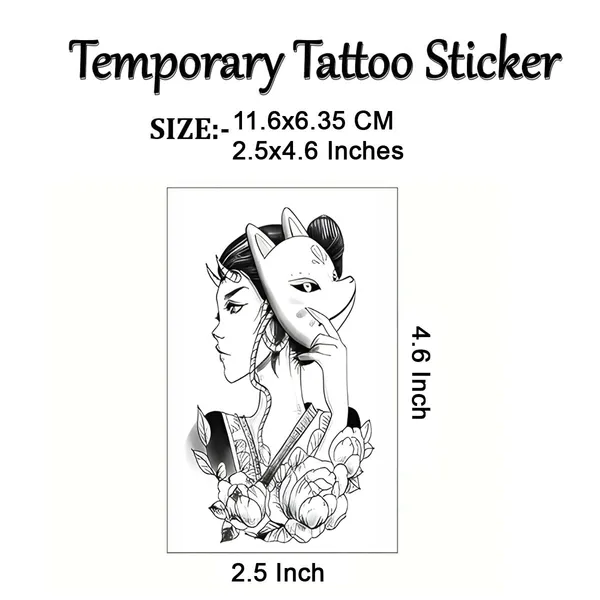 Girl_With_Fox_Mark_Temporary_Tattoo_pack_of_2