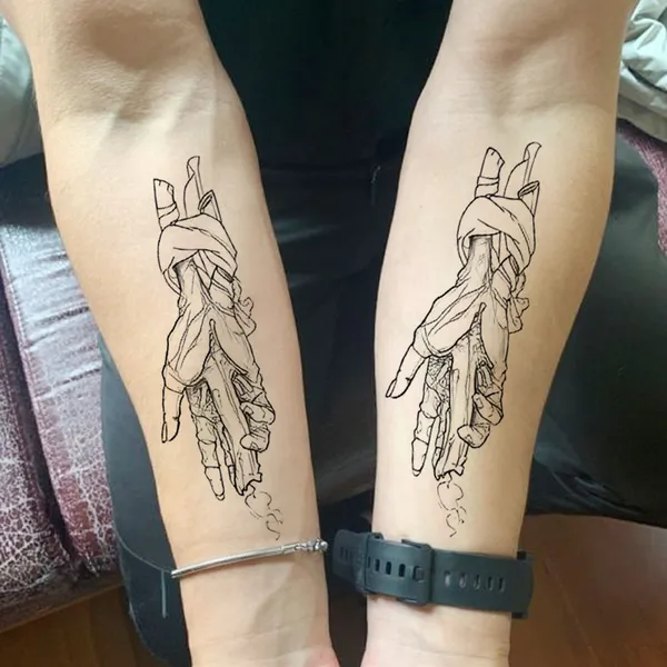 Hand_Candle_Luck_Temporary_Tattoo_pack_of_2