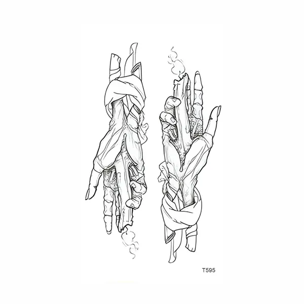Hand_Candle_Luck_Temporary_Tattoo_pack_of_2