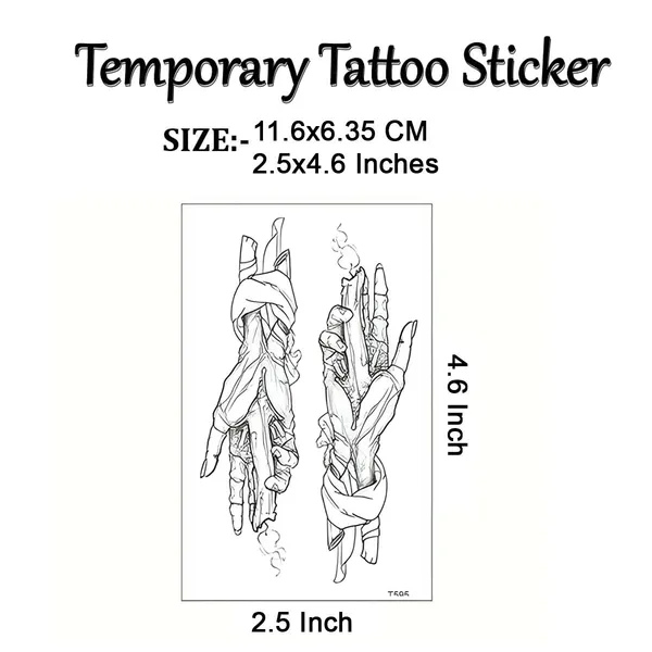 Hand_Candle_Luck_Temporary_Tattoo_pack_of_2