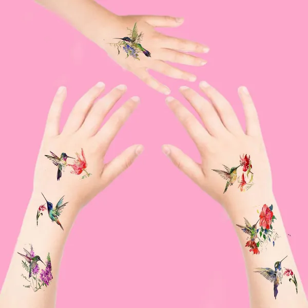 Humming_Birds_With_Flowers_8_Styles_pack_of_2