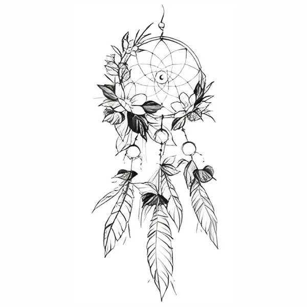 Leaf_Circle_With_Flower_Temporary_Tattoo_pack_of_2