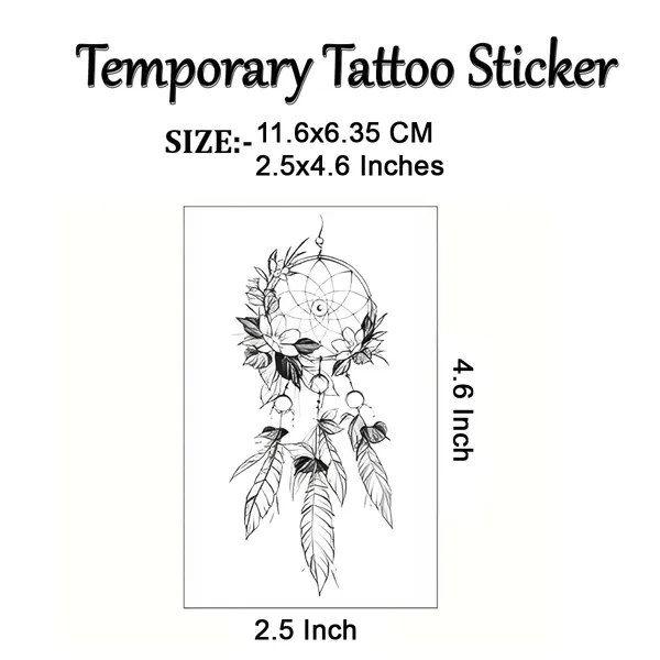 Leaf_Circle_With_Flower_Temporary_Tattoo_pack_of_2