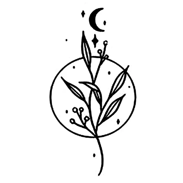 Leaf_Moon_Design_Temporary_tattoo_Pack_of_2