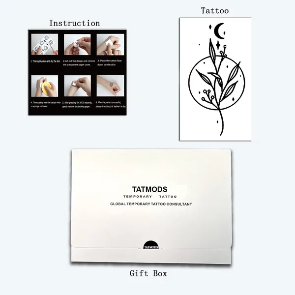 Leaf_Moon_Design_Temporary_tattoo_Pack_of_2