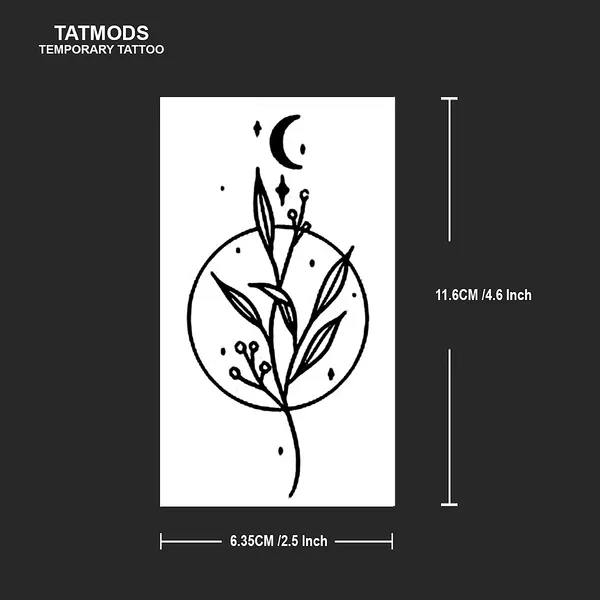 Leaf_Moon_Design_Temporary_tattoo_Pack_of_2