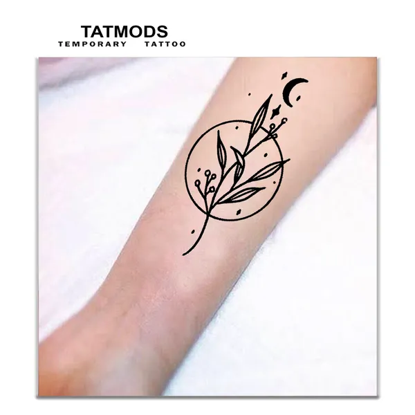 Leaf_Moon_Design_Temporary_tattoo_Pack_of_2