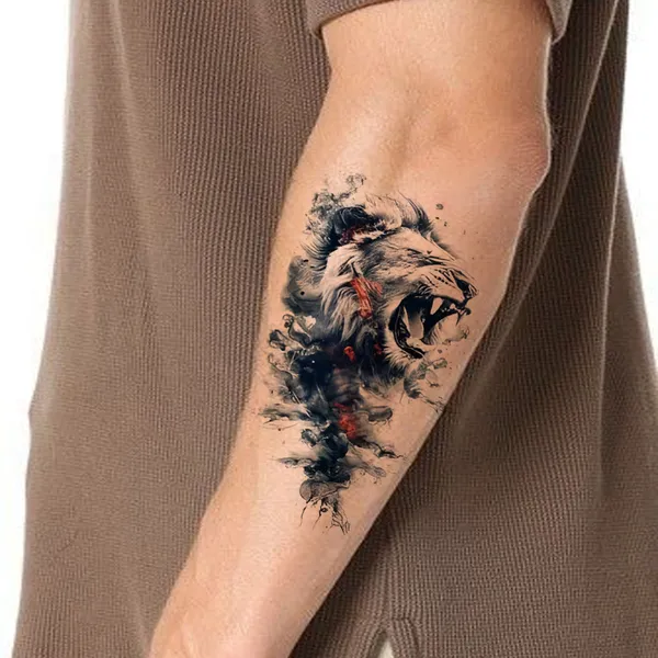 Lion_Roar_Temporary_Tattoo_pack_of_2_