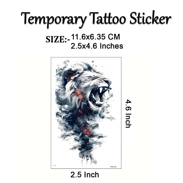 Lion_Roar_Temporary_Tattoo_pack_of_2_