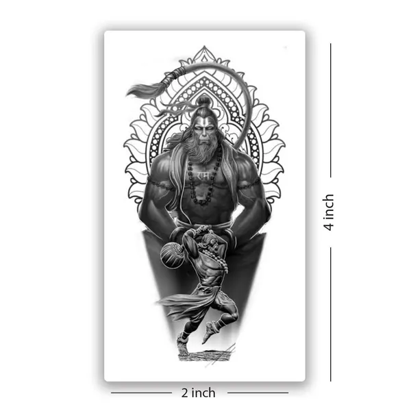 Lord_Hanuman_Black_Design_Temporary_Tattoo_pack_of_2