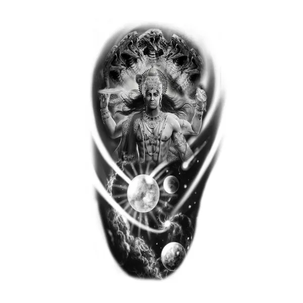 Lord_Vishnu_in_Galaxy_Temporary_Tattoo_pack_of_2