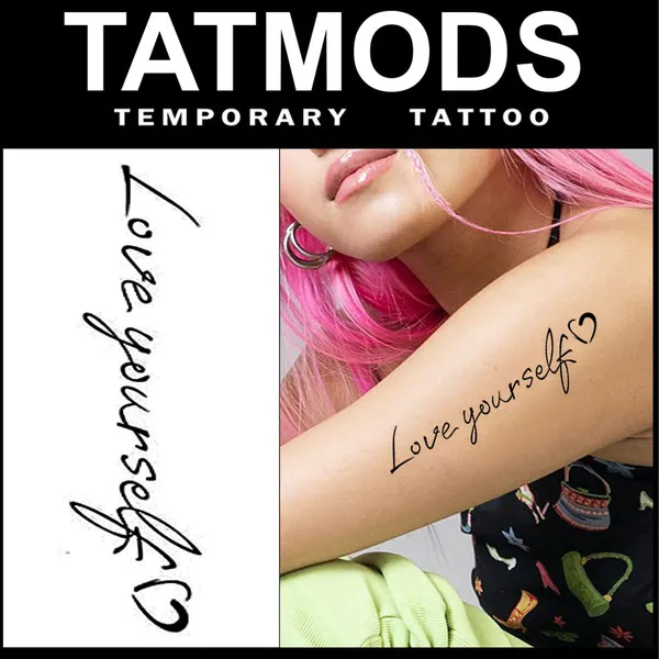Love_Yourself_Design_Temporary_Tattoo_Pack_of_2