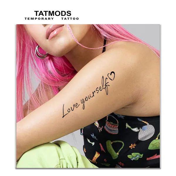 Love_Yourself_Design_Temporary_Tattoo_Pack_of_2