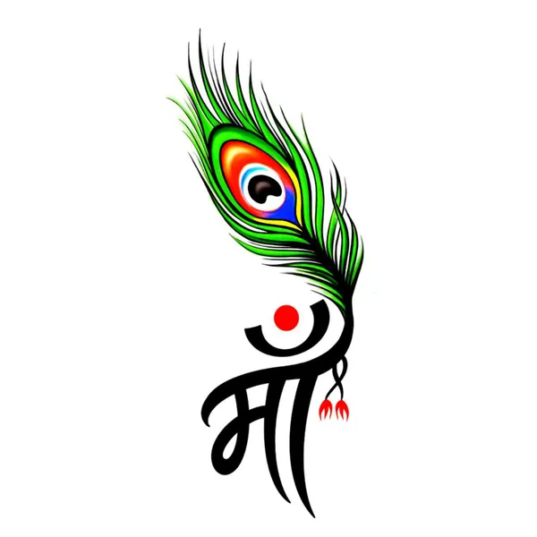 Maa_With_Peacock_Feather_Temporary_