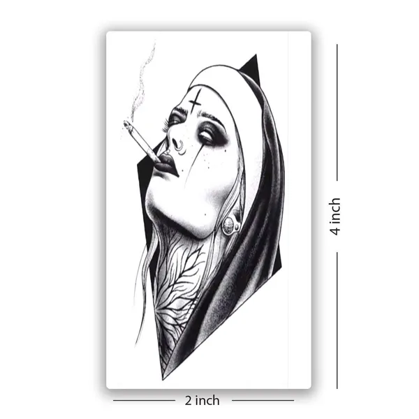 Modern_Girl_Black_Design_Temporary_Tattoo_pack_of_2