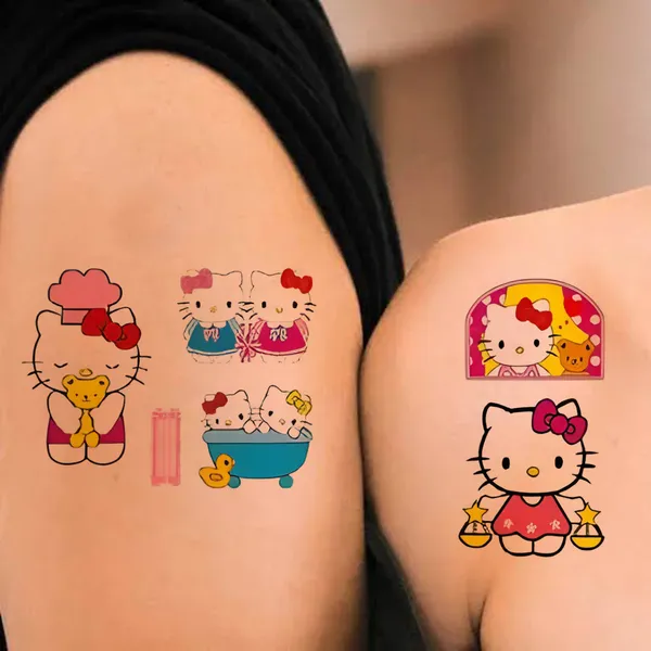 Multi_Kawaii_Kitty_Temporary_Tattoo_pack_of_2