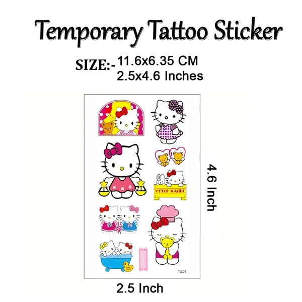 Multi_Kawaii_Kitty_Temporary_Tattoo_pack_of_2