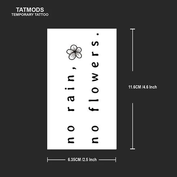 No_Rain_no_Flower_Design_Temporary_tattoo_pack_of_2