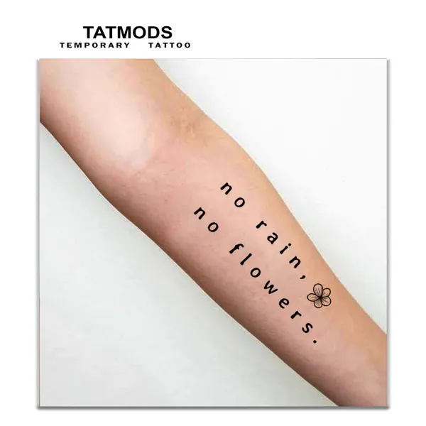 No_Rain_no_Flower_Design_Temporary_tattoo_pack_of_2