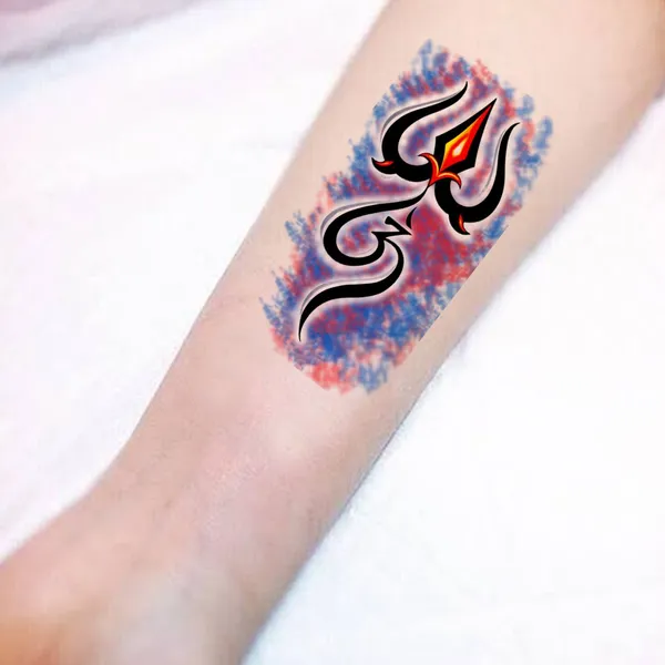 Om_With_Trishul_Colourful_Temporary_Tattoo_