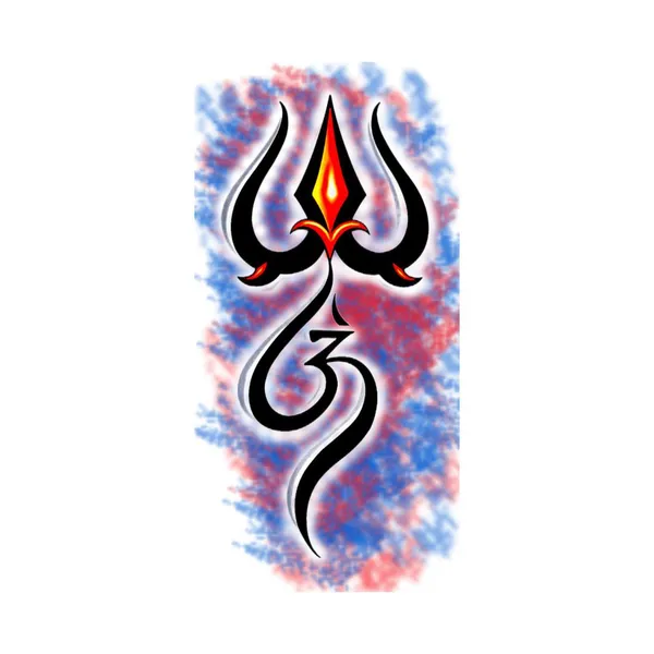 Om_With_Trishul_Colourful_Temporary_Tattoo_