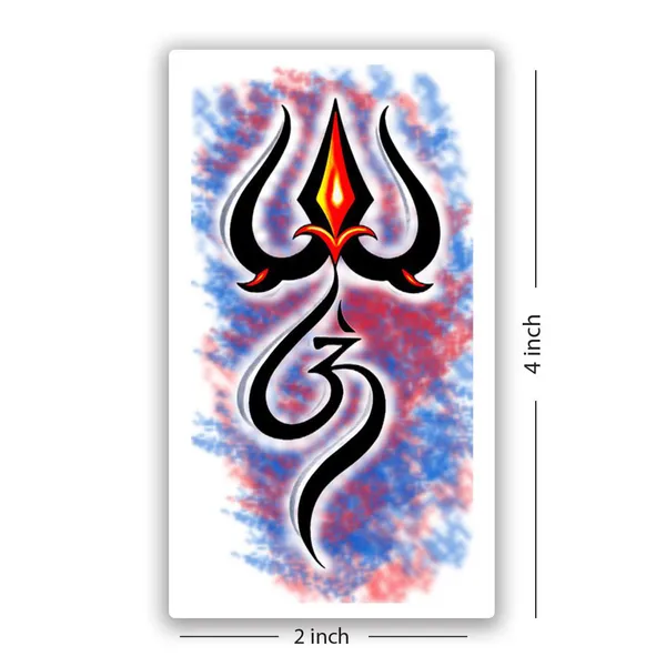 Om_With_Trishul_Colourful_Temporary_Tattoo_