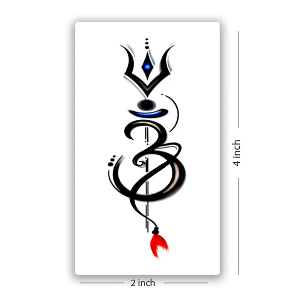 Om_With_Trishul_Temporary_Tattoo_pack_of_2