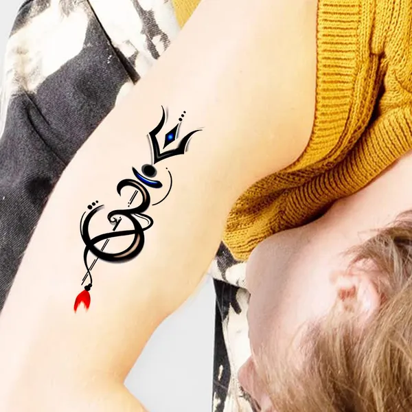 Om_With_Trishul_Temporary_Tattoo_pack_of_2