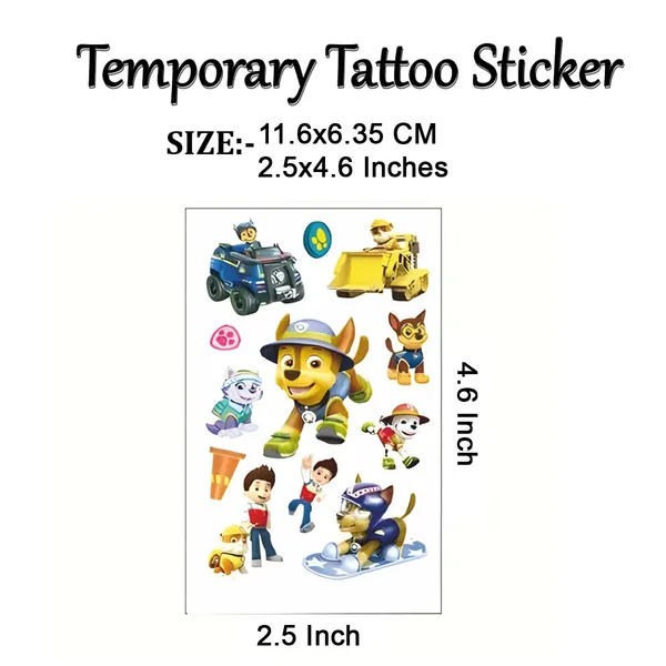 Paw_Petrol_Cartoon_Temporary_Tattoo_pack_of_2